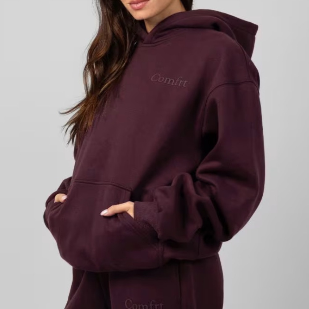 Comfrt Minimalist Hoodie Maroon - Picture 2 of 8